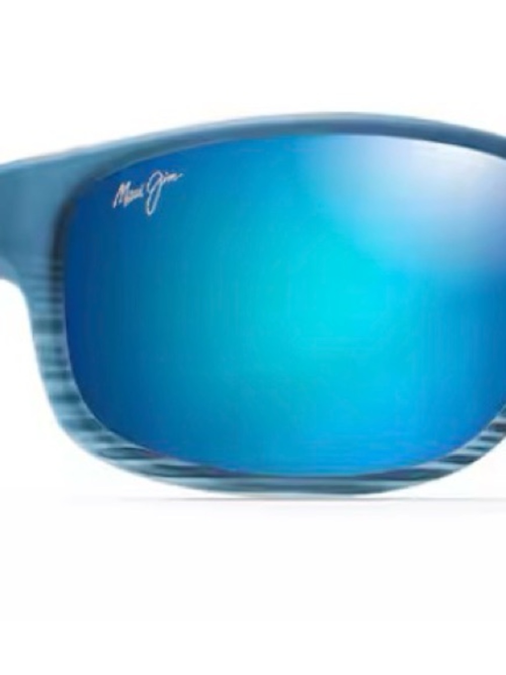 Maui Jim KAIWI CHANNEL Polarized Wrap Sunglasses Blue Black w/Blue Hawaii Lenses - Picture 3 of 15